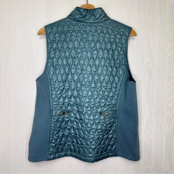 Talbots teal quilted vest size Large - Picture 5 of 8